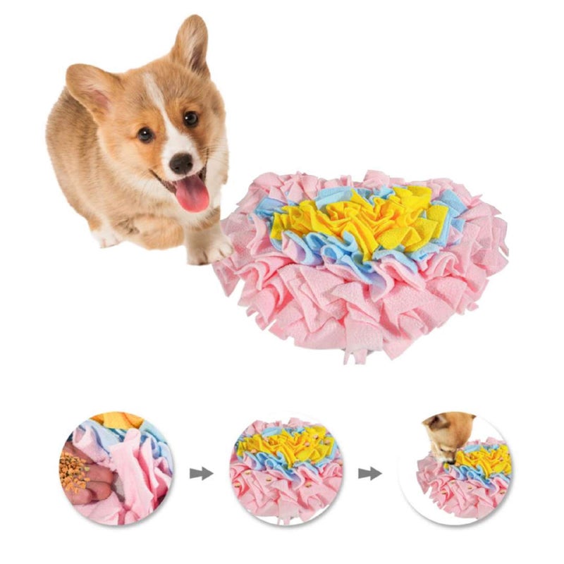 GoFika Small Dogs Slow Feeding Snuffle Foraging Mat Cloth for Puppies and Pets (14" x 11.8") Interactive Puzzle Feeder for Stimulation and Nosework (Pink) - Image 1